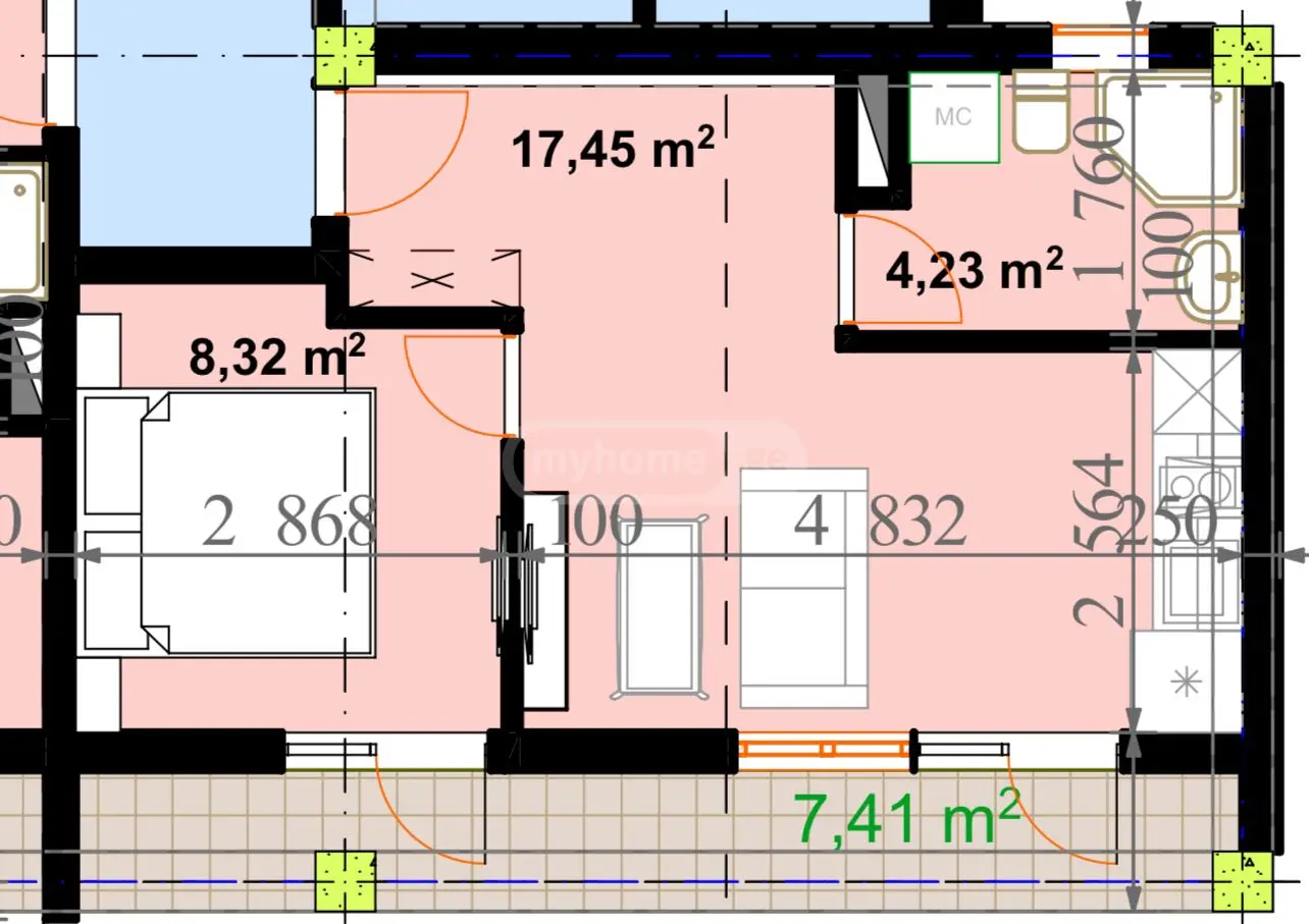 2 Room Apartment For Sale view 5