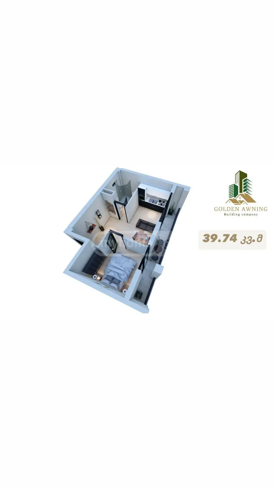 2 Room Apartment For Sale view 4