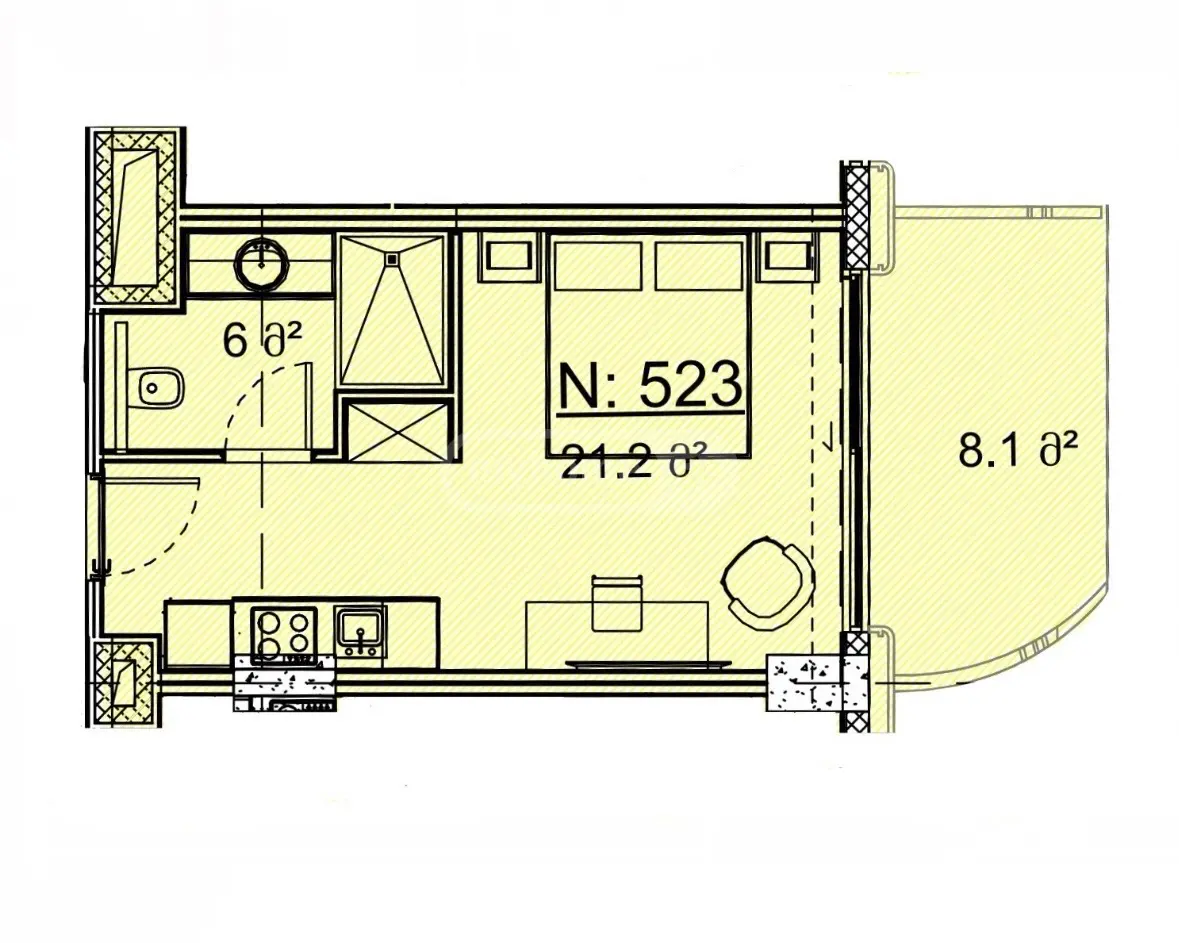 1 Room Apartment For Sale view 4