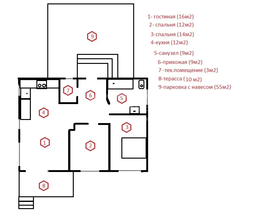 3 Room Private House For Sale view 14