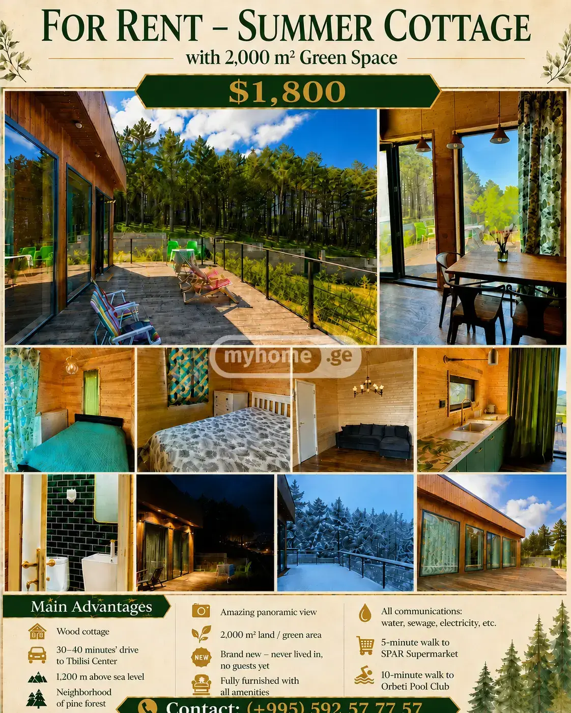 4 Room Country House For Rent In Tskneti view 2