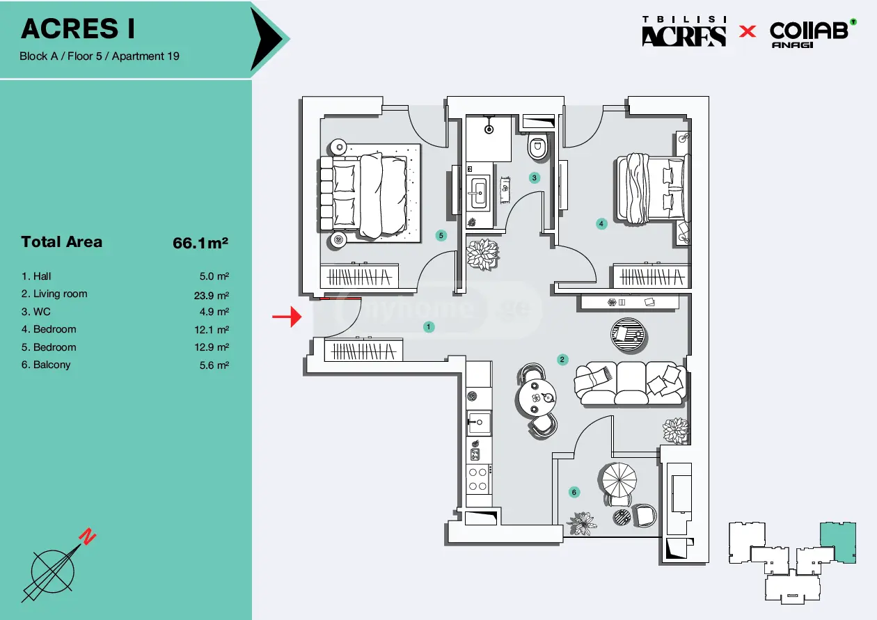 3 Room Apartment For Sale view 5