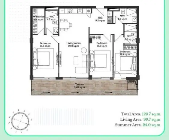 4 Room Apartment For Sale view 3