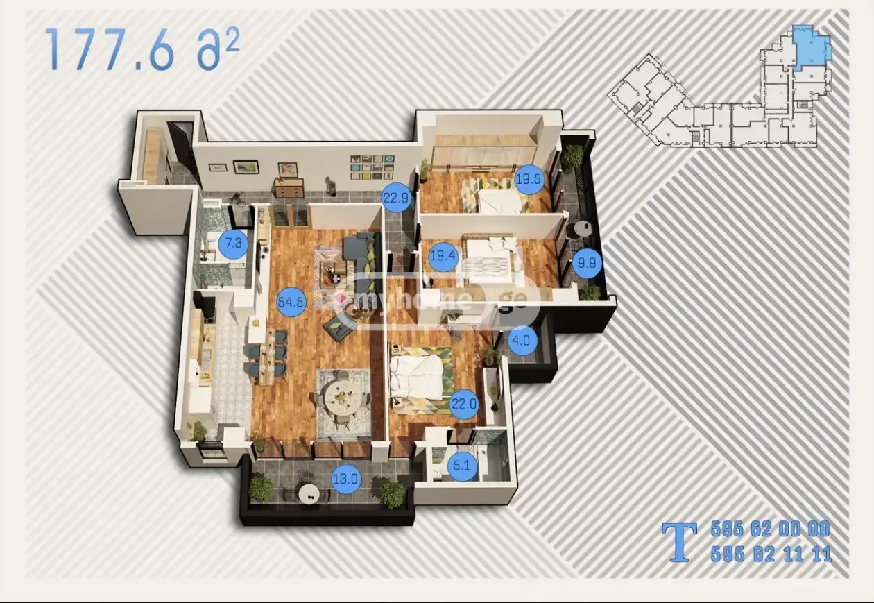 4 Room Apartment For Sale view 2