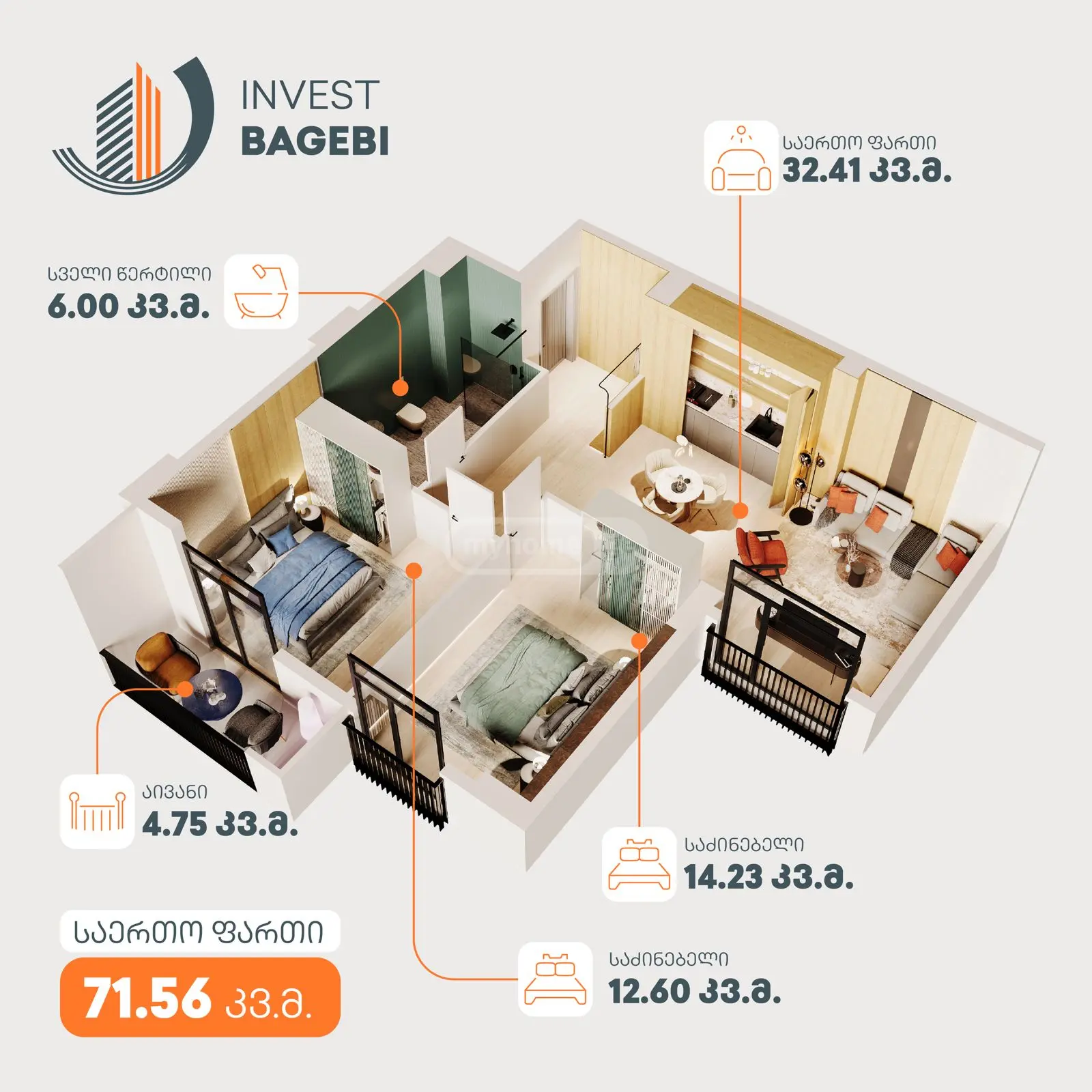 3 Room Apartment For Sale view 7