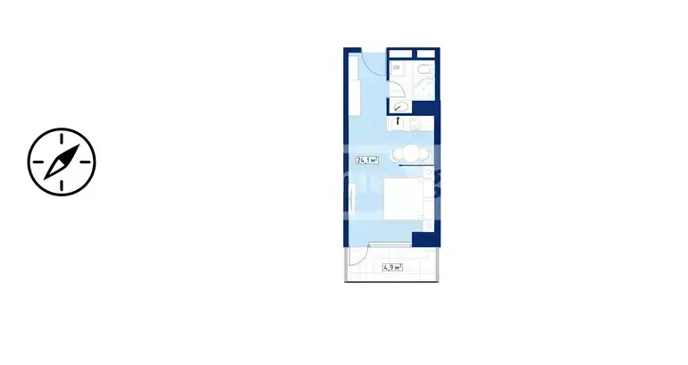 1 Room Apartment For Sale view 4
