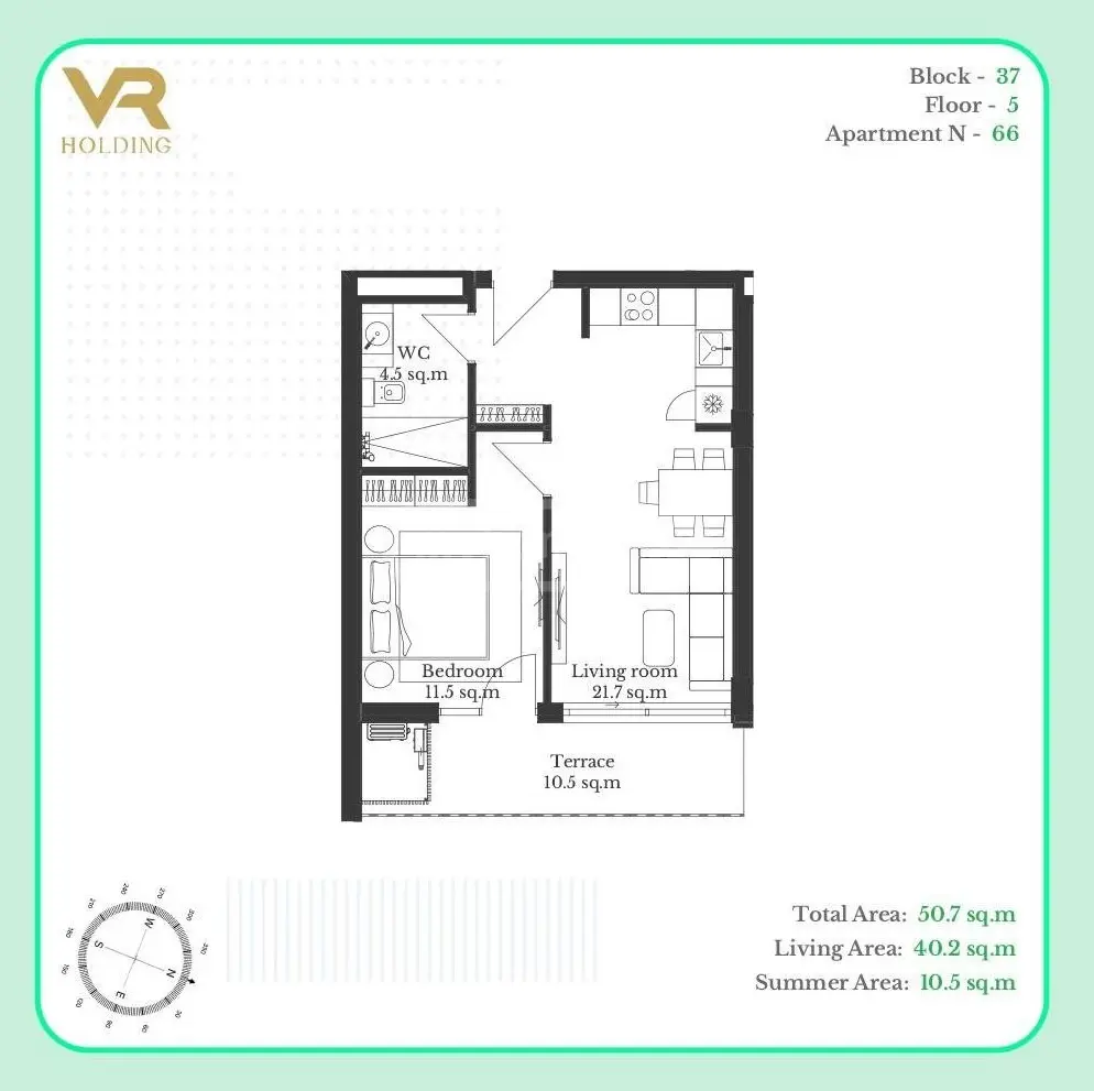 2 Room Apartment For Sale view 2