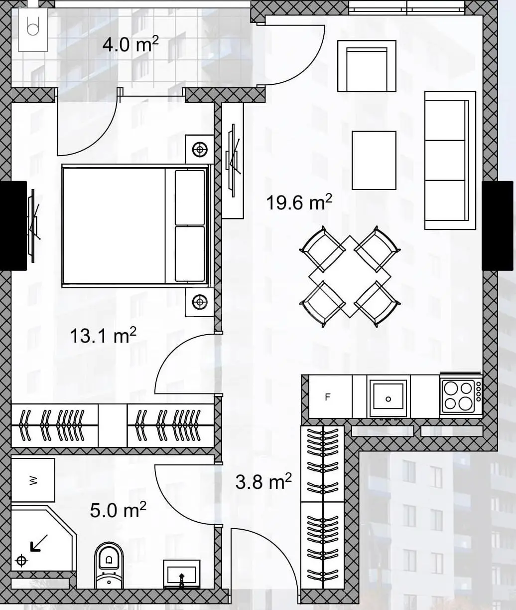 2 Room Apartment For Sale view 1