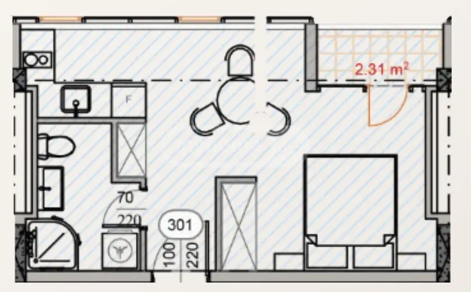 1 Room Apartment For Sale view 2