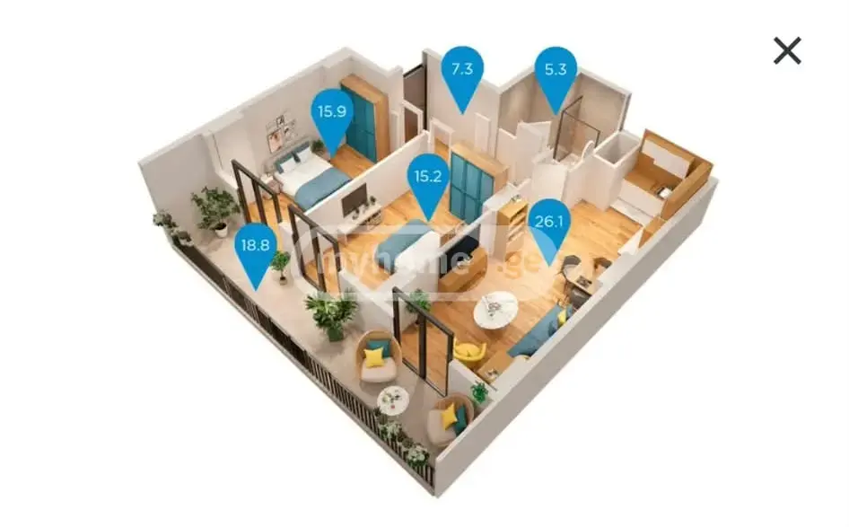 Продажа 3-комната Квартира view 16