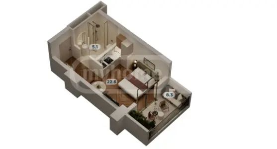 1 Room Apartment For Sale view 1